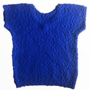 Alyssa Brooke Popcorn Knit Blue Sweater M